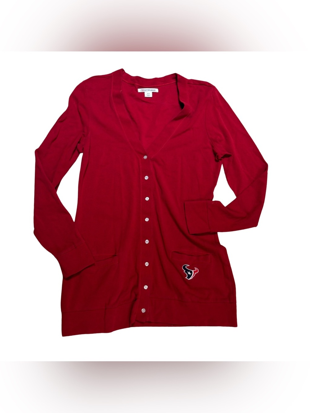 Cutter & Buck Houston Texans Y2K Cardigan Sweater – med